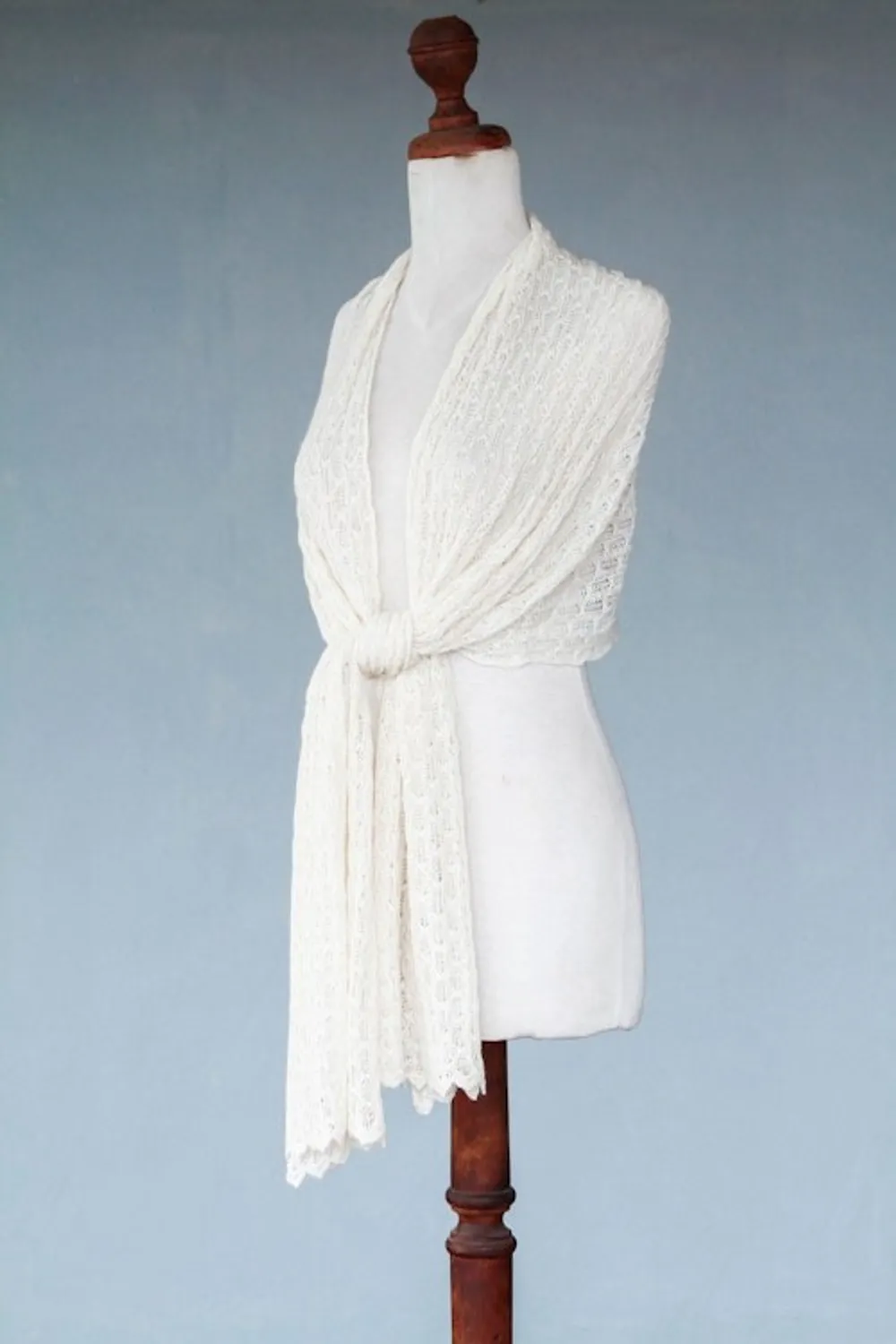 Pure Alpaca Wool Shawl from Peru 'Muse' - Image 4